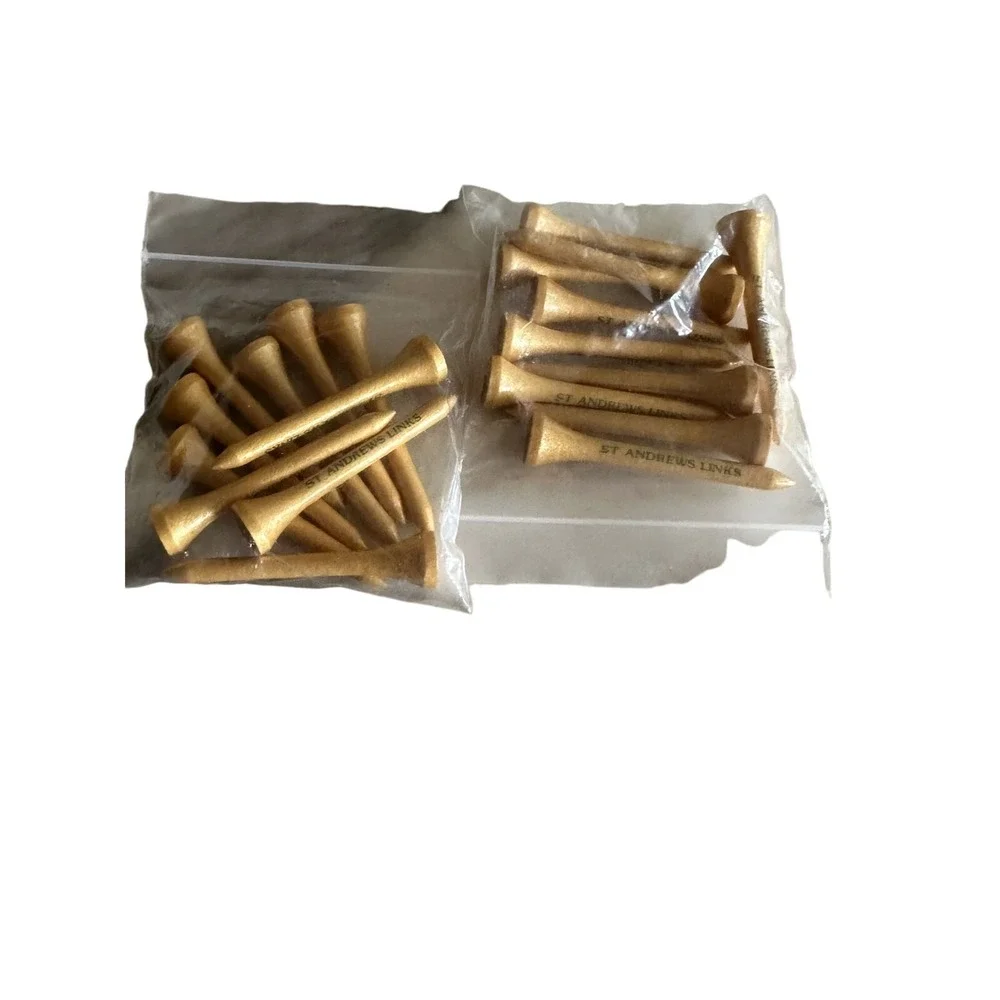 St Andrews Links Golf Tees 2 Packs 20 Tees Wooden Golf Accessories